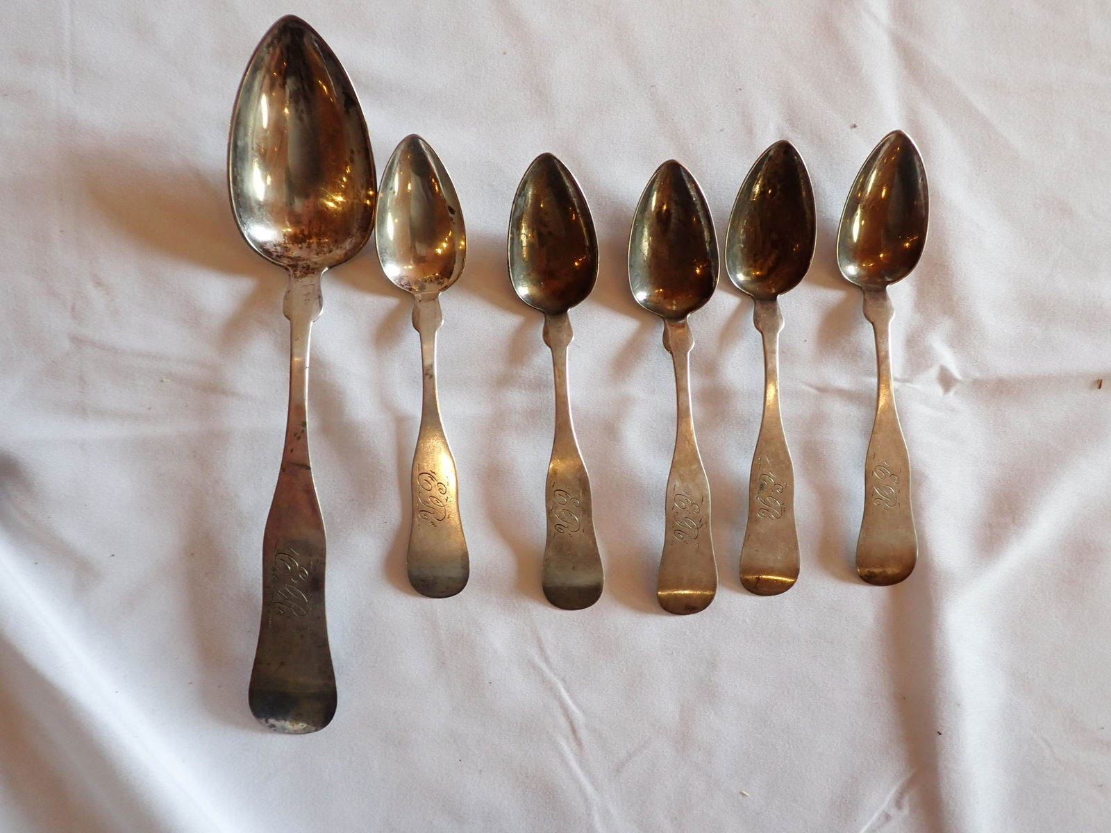 SN Story Worcester Coin Silver Serving Spoon and others (1 of 9)