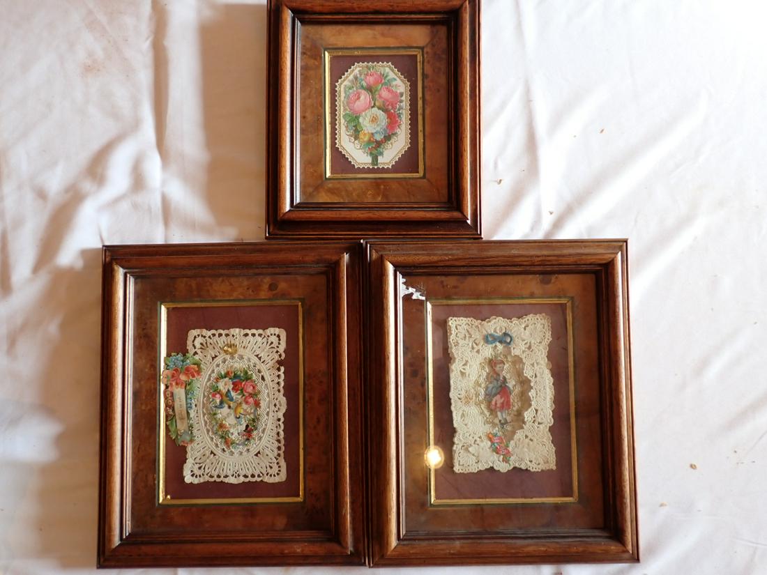 3 Framed Late 19th Century Valentines (1 of 9)