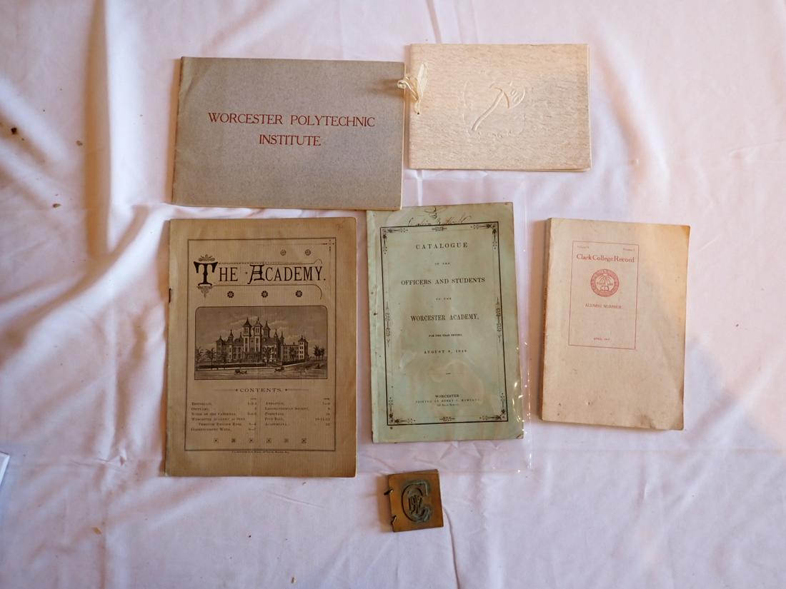 WPI, Clark University and Worcester Academy Ephemera: Please see photos and come to the 2 day preview for condition.