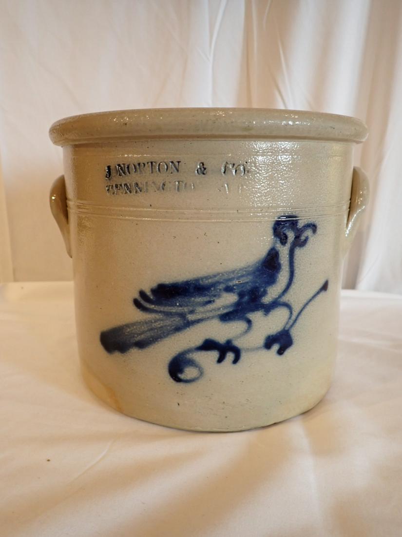 J Norton & Co. Bennington, VT 1 Gallon Stoneware Crock with (1 of 7)