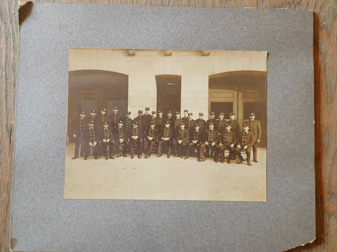 Early Worcester Fire Dept Photo of Firemen Outside Fire Station (1 of 4)