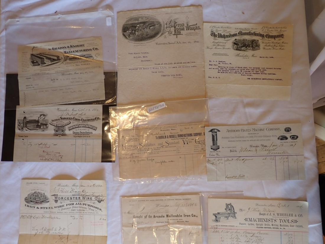 Worcester, MA Manufacturing Companies Bill Heads (1 of 9)