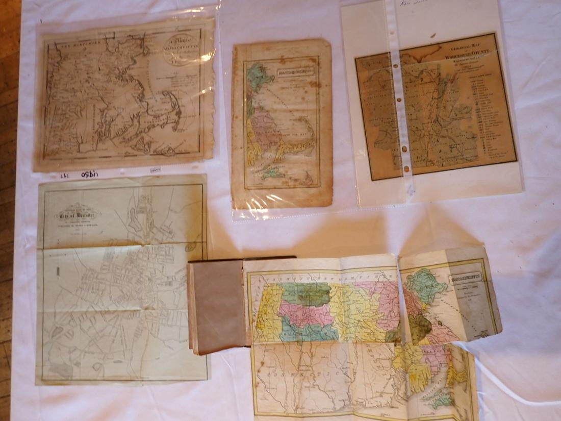 Worcester & Massachusetts Maps Early 19th Century, Foldout (1 of 13)