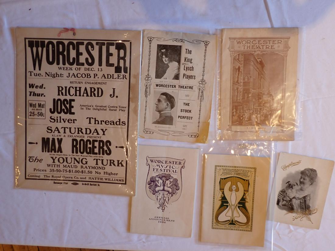 Worcester Theater & Music Programs, Poster & Trade Cards (1 of 5)