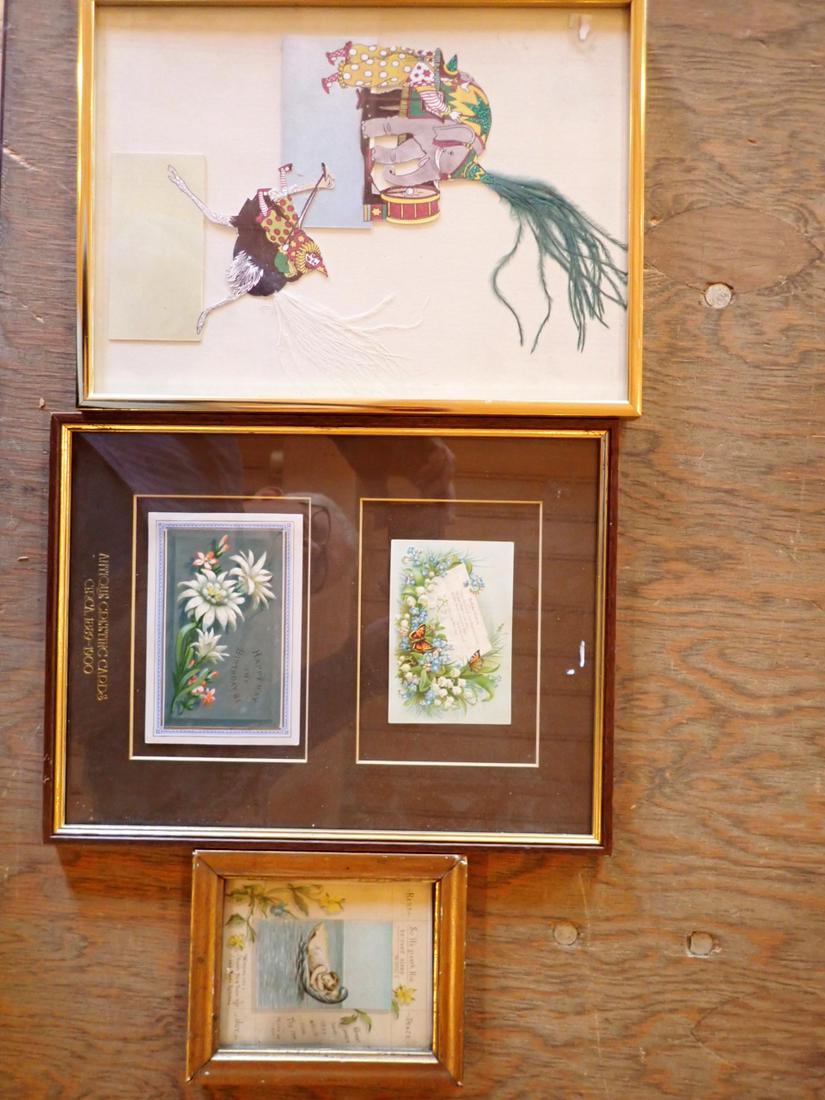 1800's Framed New Years & Other Greeting Cards (1 of 7)