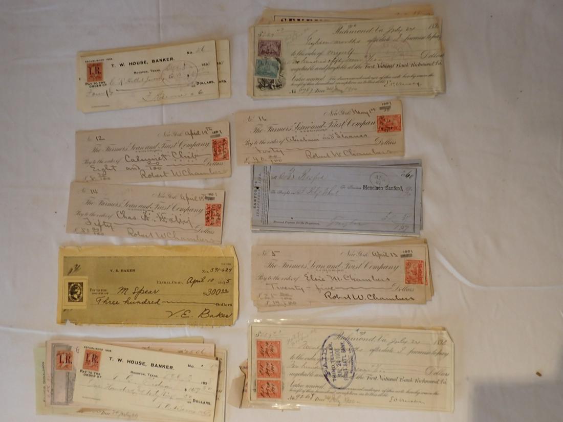 1800 & 1900 Bank Checks - Some have Original Stamps (1 of 13)