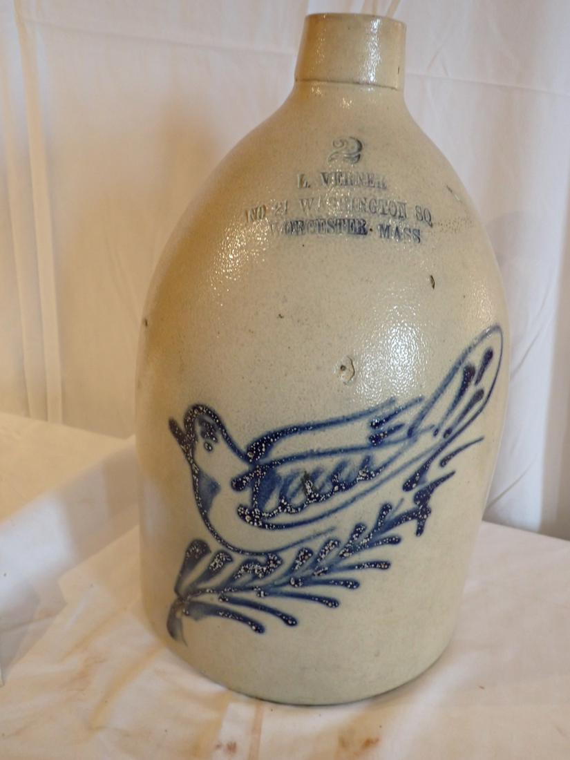 L. Verner No. 21 Washington Square Worcester 2 Gallon Jug (1 of 5)