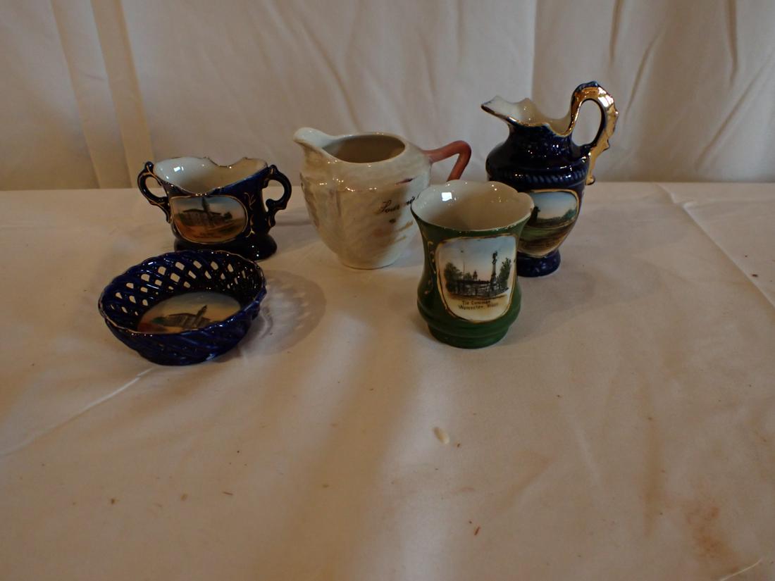 5 Pieces of Worcester, MA China Memorabilia (1 of 7)