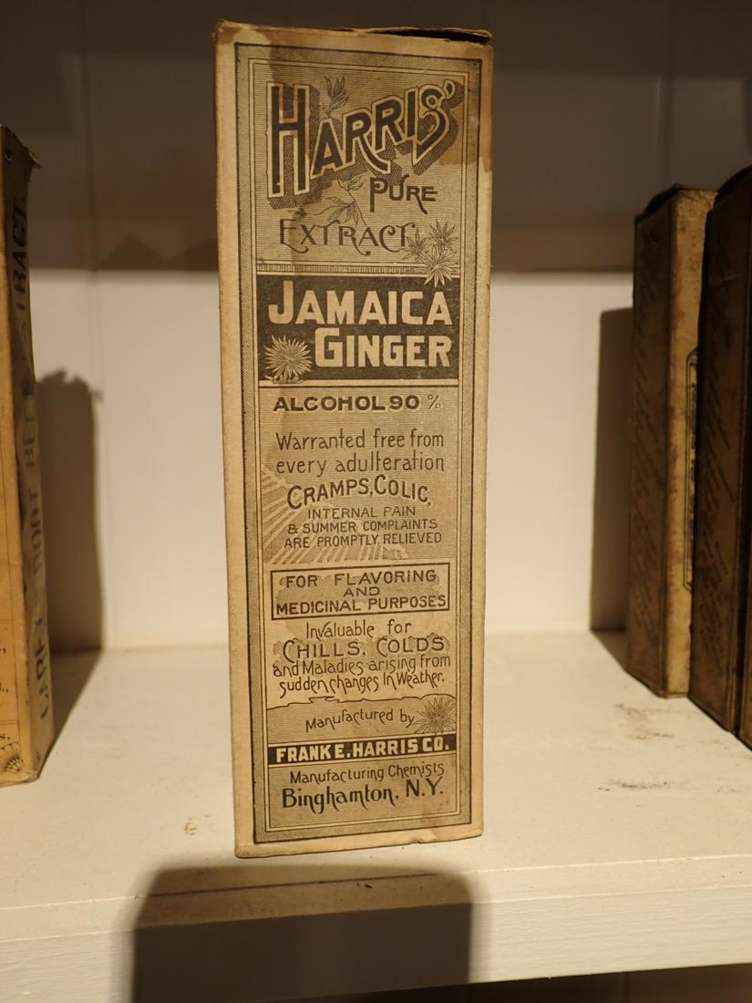 Jamaica Ginger by Franke Harris, Co. Quack Medicine for: Cramps & Colic. Please see photos and come to the 2 day preview for condition.