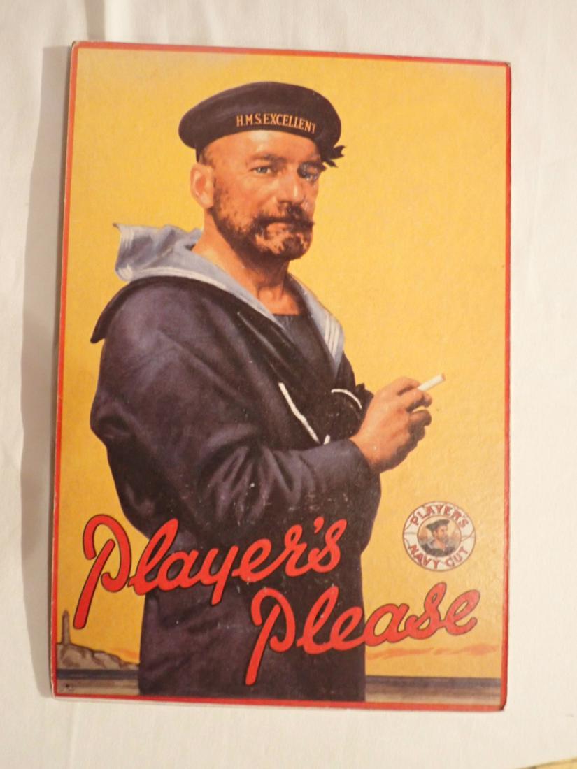 Players Please, Cut Plug, Cardboard Advertising Easel Back (1 of 4)