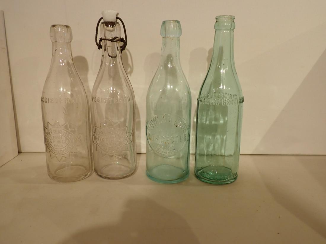 2 Geo. F. Hewett Co. Worcester, MA Bottles, 2 Bowler Bros. (1 of 9)