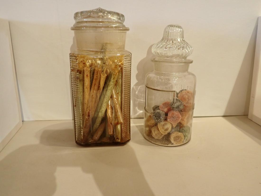 2 Ground Glass Top Candy Jars (1 of 3)