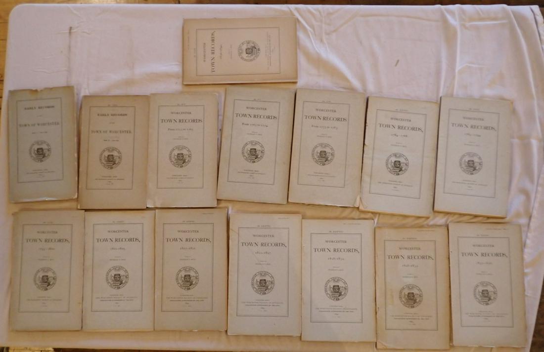 Antique Worcester Town Records Books (1 of 10)