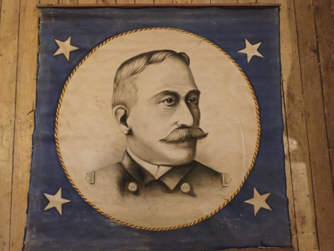 Civil War Fraternal Group Banner Picturing an Officer (1 of 7)