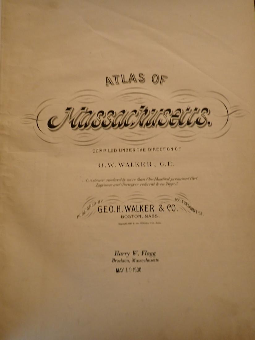 1930 Atlas of Massachusetts Compiled by O.W. Walker, CE (1 of 6)