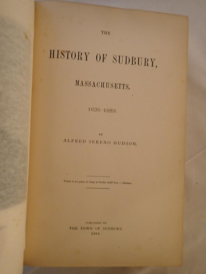 1638 - 1889, History of Sudbury, MA by Alfred Sereno Hudson (1 of 4)