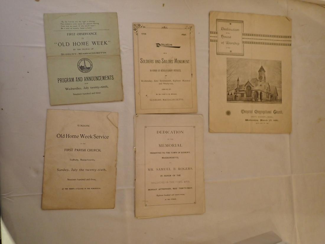 Sudbury, MA Historical Ephemera (1 of 14)