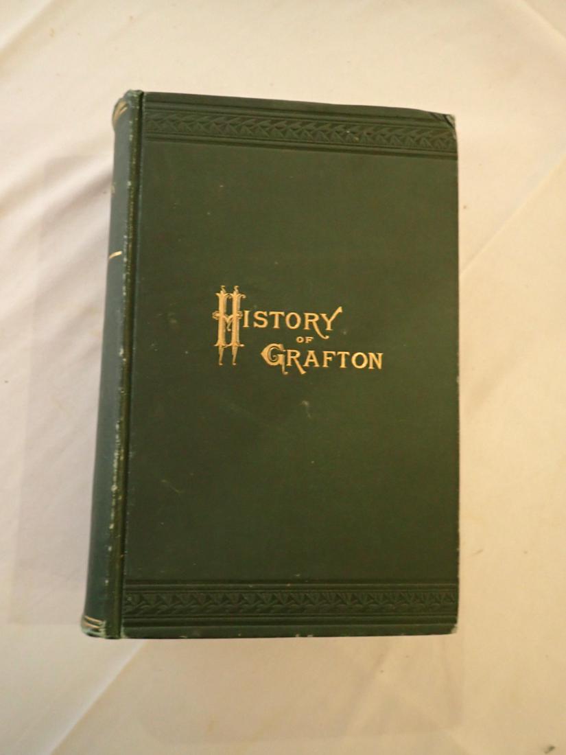 1879 History of Grafton, MA Book: 1879 History of Grafton, Early Settlement by Indians in 1647 to 1879 by Frederick Clifton Pierce (binding is loose, light wear). Please see photos and come to the 2 day preview for condition.
