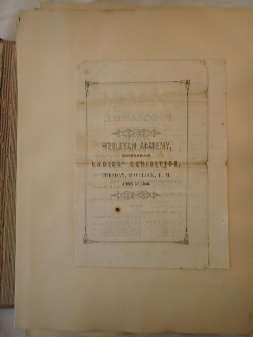 19th Century Plays and Musicals Bills in Scrapbook: 19th Century Scrapbook of Concerts, Church Productions, Plays and Other Events, Programs, Bills. Disbound with all loose pages. Some are glued to album. Please see photos and come to the 2 day preview
