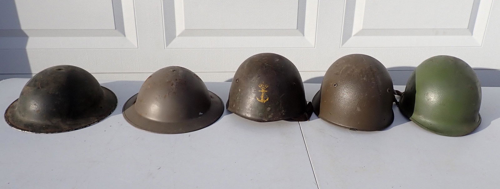 2 World War I Helmets and 3 Other Helmets (1 of 10)