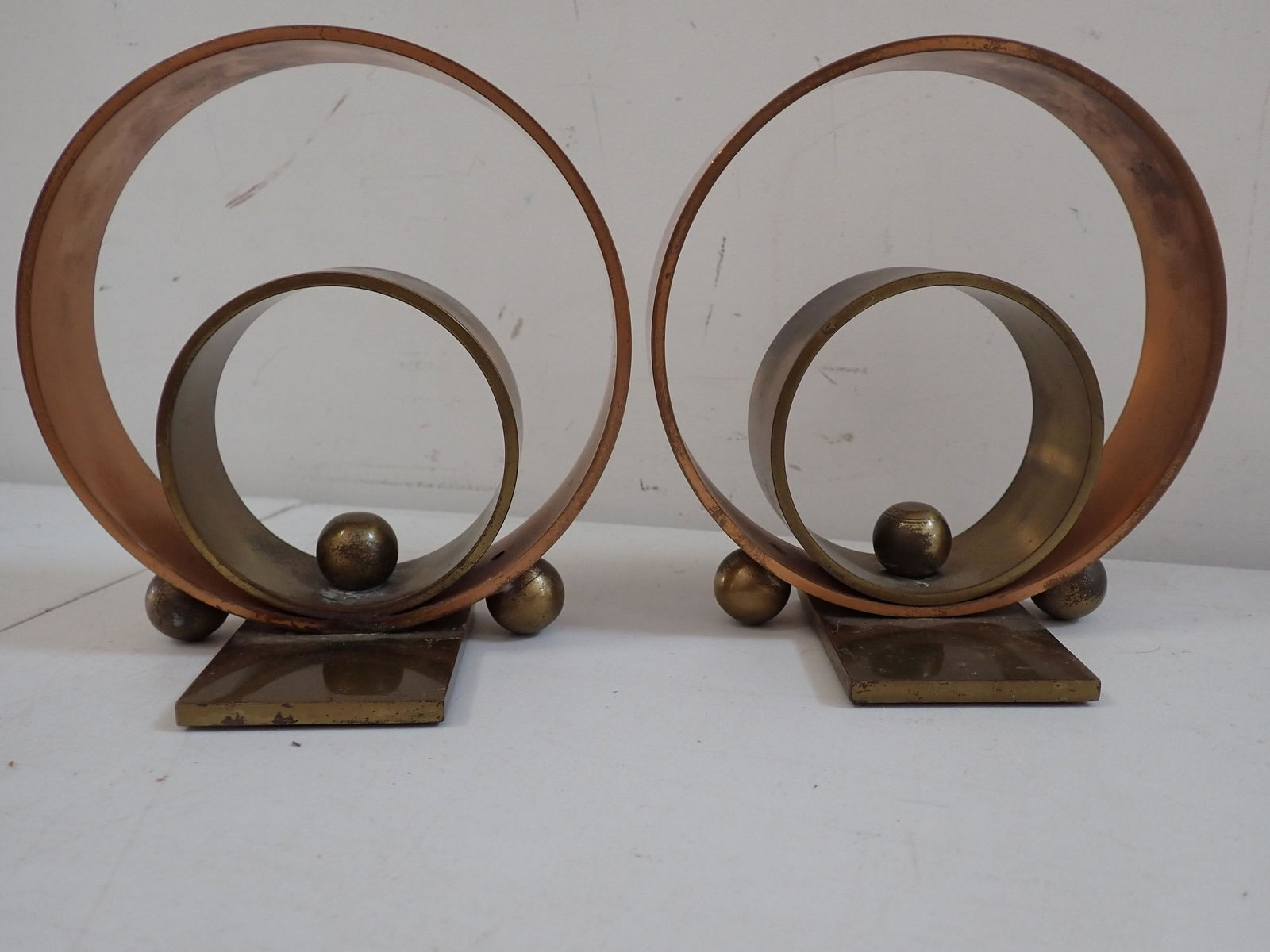 Chase Mixed Metal Art Deco Bookends Water Von Nessen (1 of 6)