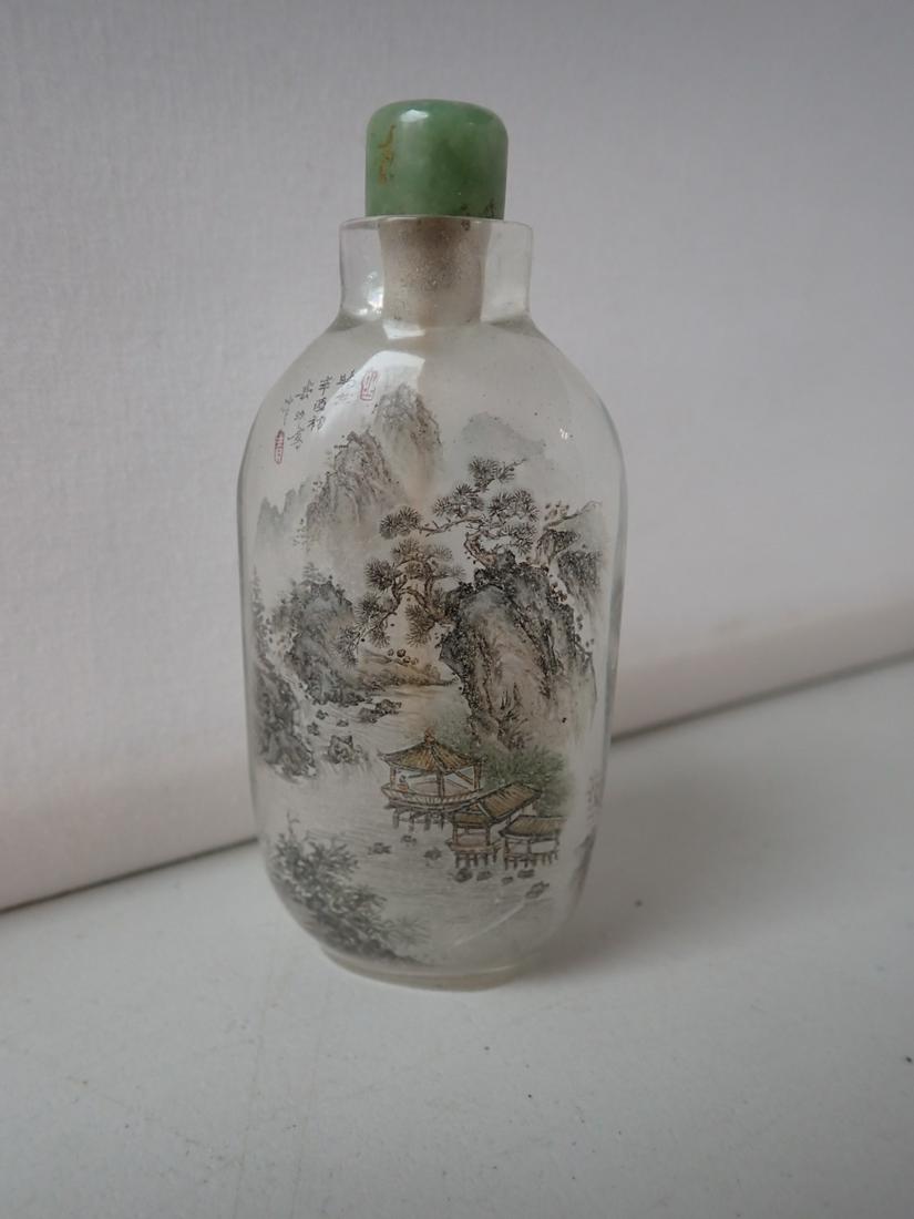 Chinese Glass Snuff Bottle Painted Inside of Bottle (1 of 10)