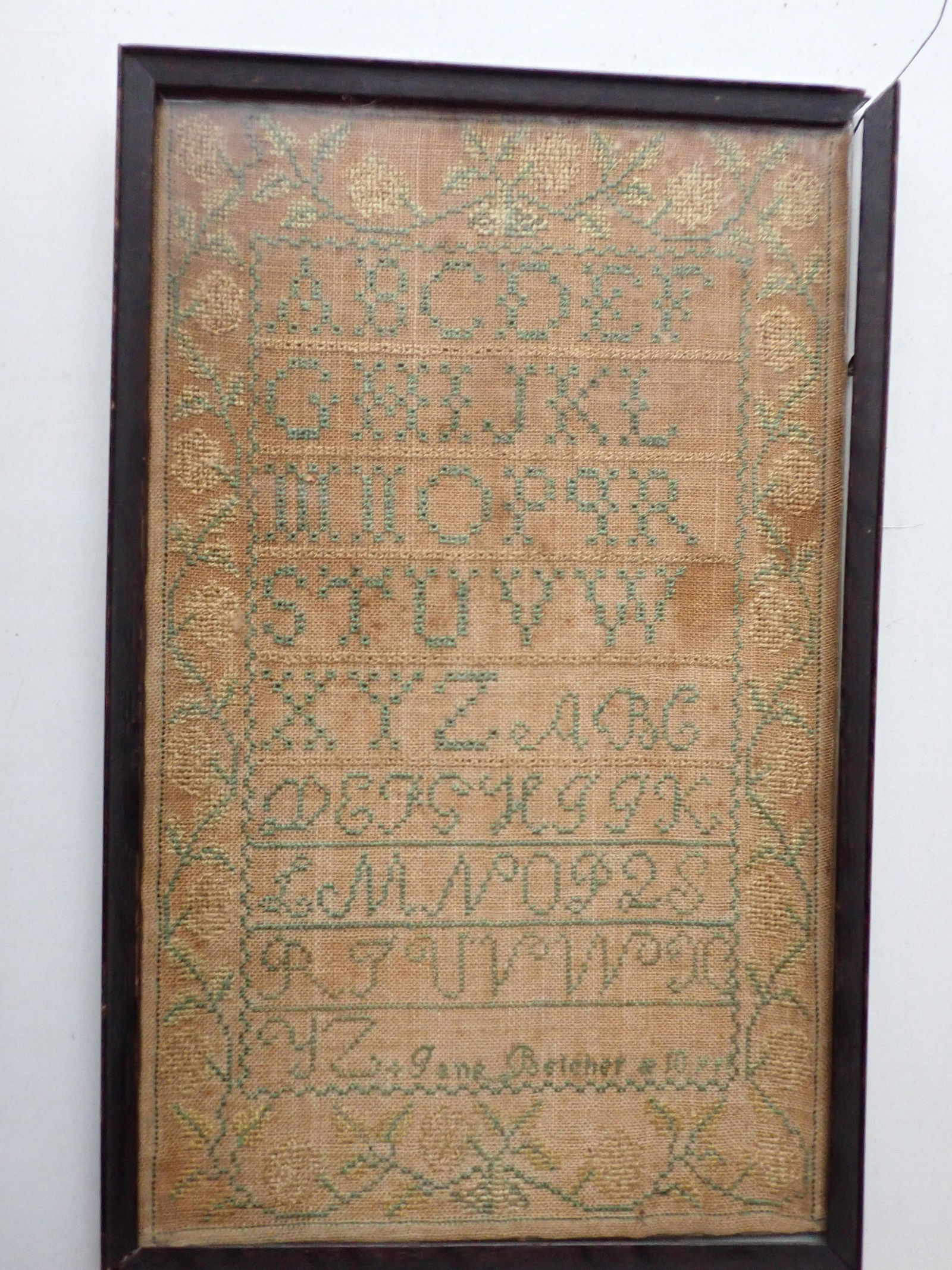 19th Century Sampler with Alphabet Jane Belcher 10 years (1 of 6)
