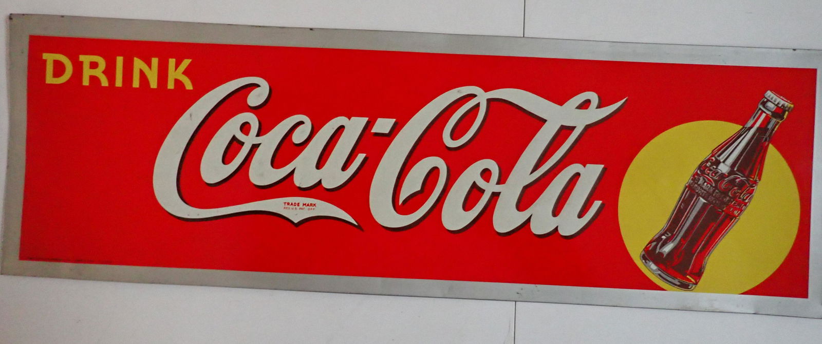 1938 "Drink Coca Cola" Tin Advertising Sign (1 of 6)