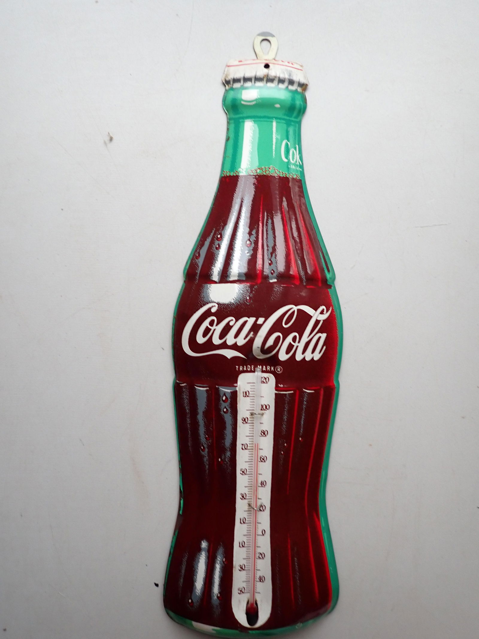 Metal Coke Thermometer Advertising Sign Marked Donasco (1 of 7)