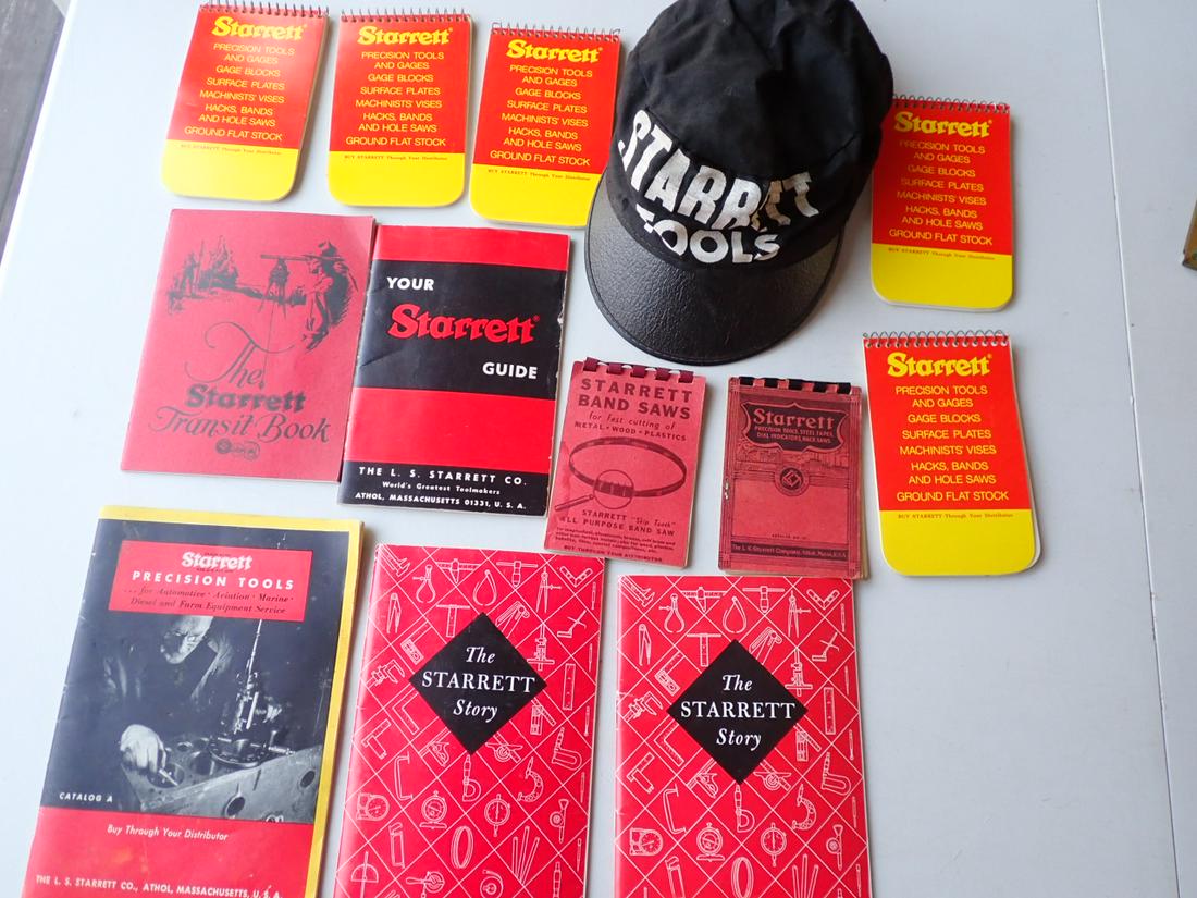 Starrett Tools - Transit Book, The Starrett Story, Notepads, etc.: Painters Cap Included. See photos for condition and details.