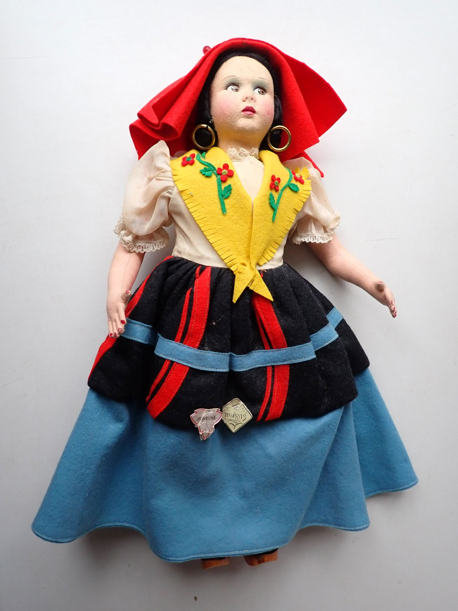 Magis Roma Felt Doll Label says Marche. 17" (1 of 9)