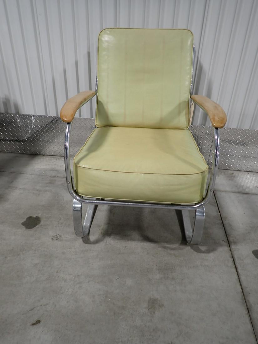 Mid-century Upholstered Chair with Chrome Frame (1 of 2)