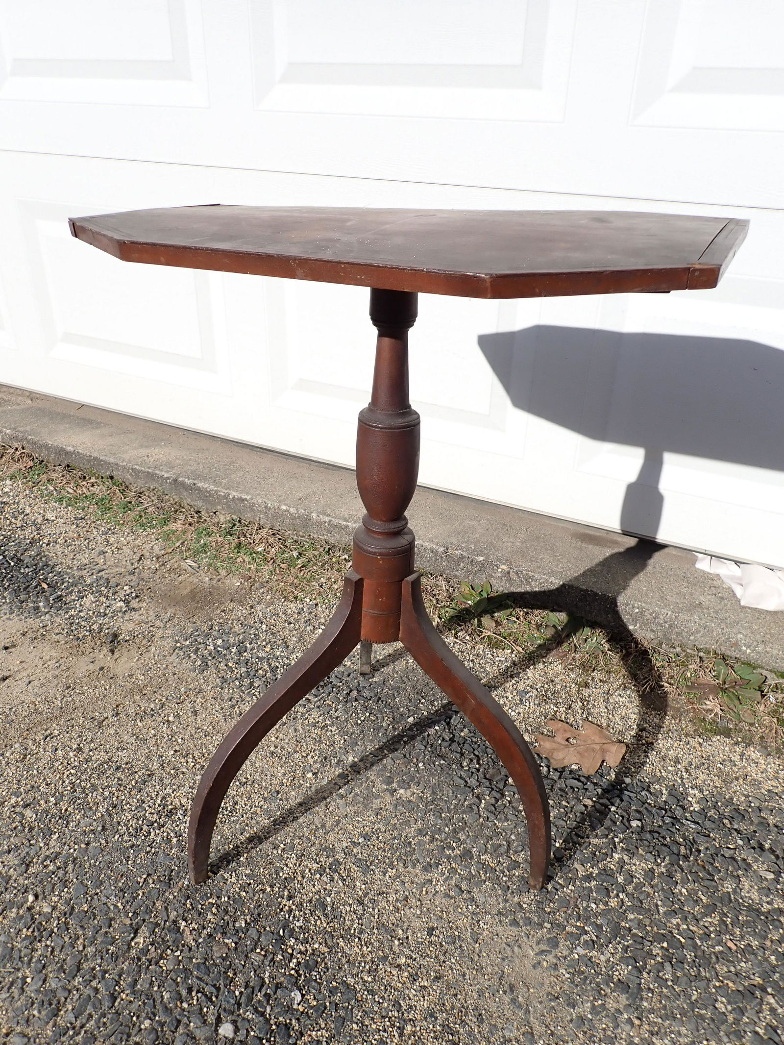 Early Tilt Top Candle Stand - Signed C.H. Baldwin (1 of 11)