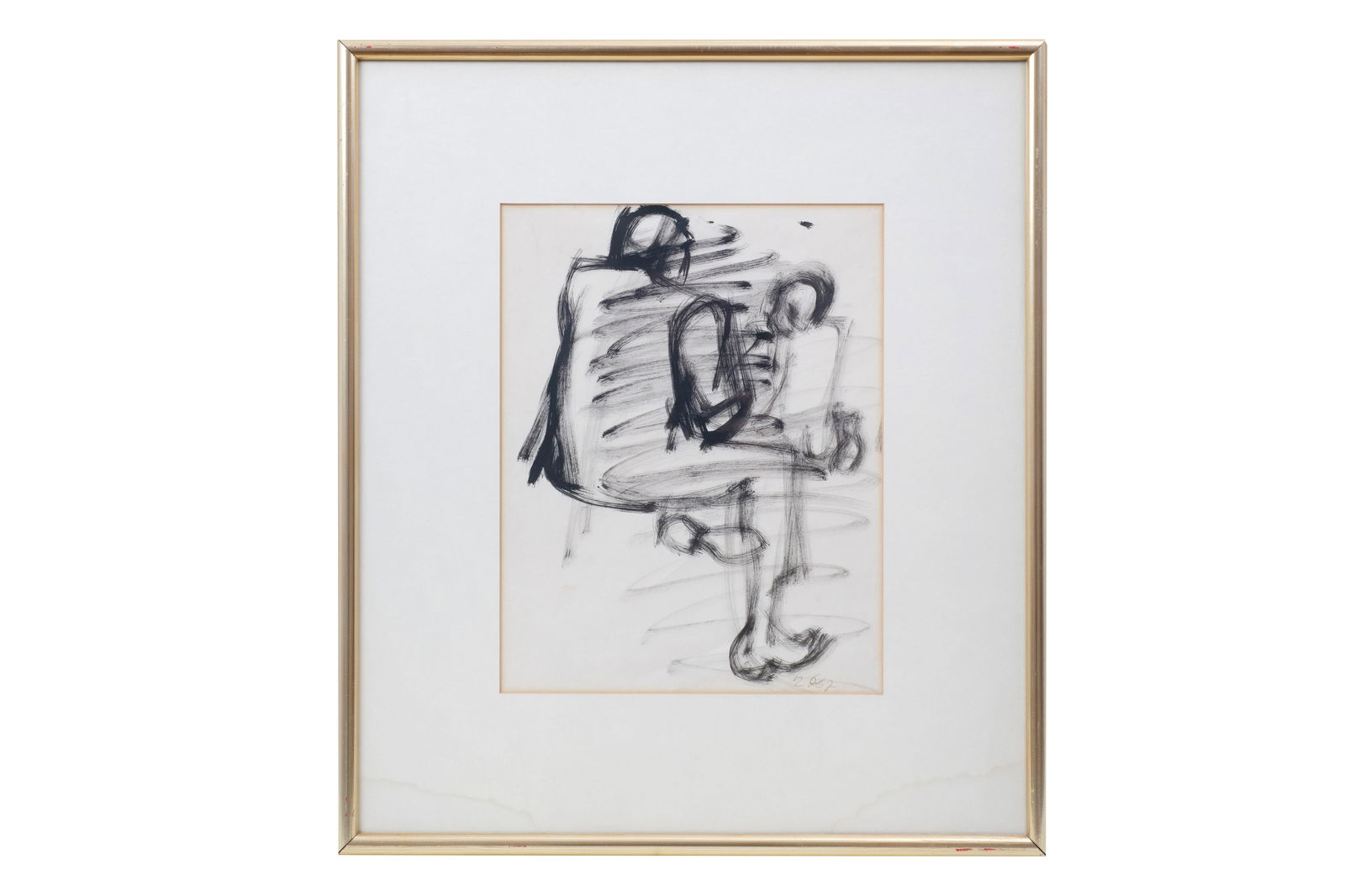 Ivan Petrovsky Unsigned 2-7-67 Ink on Charcoal on Paper (1 of 8)