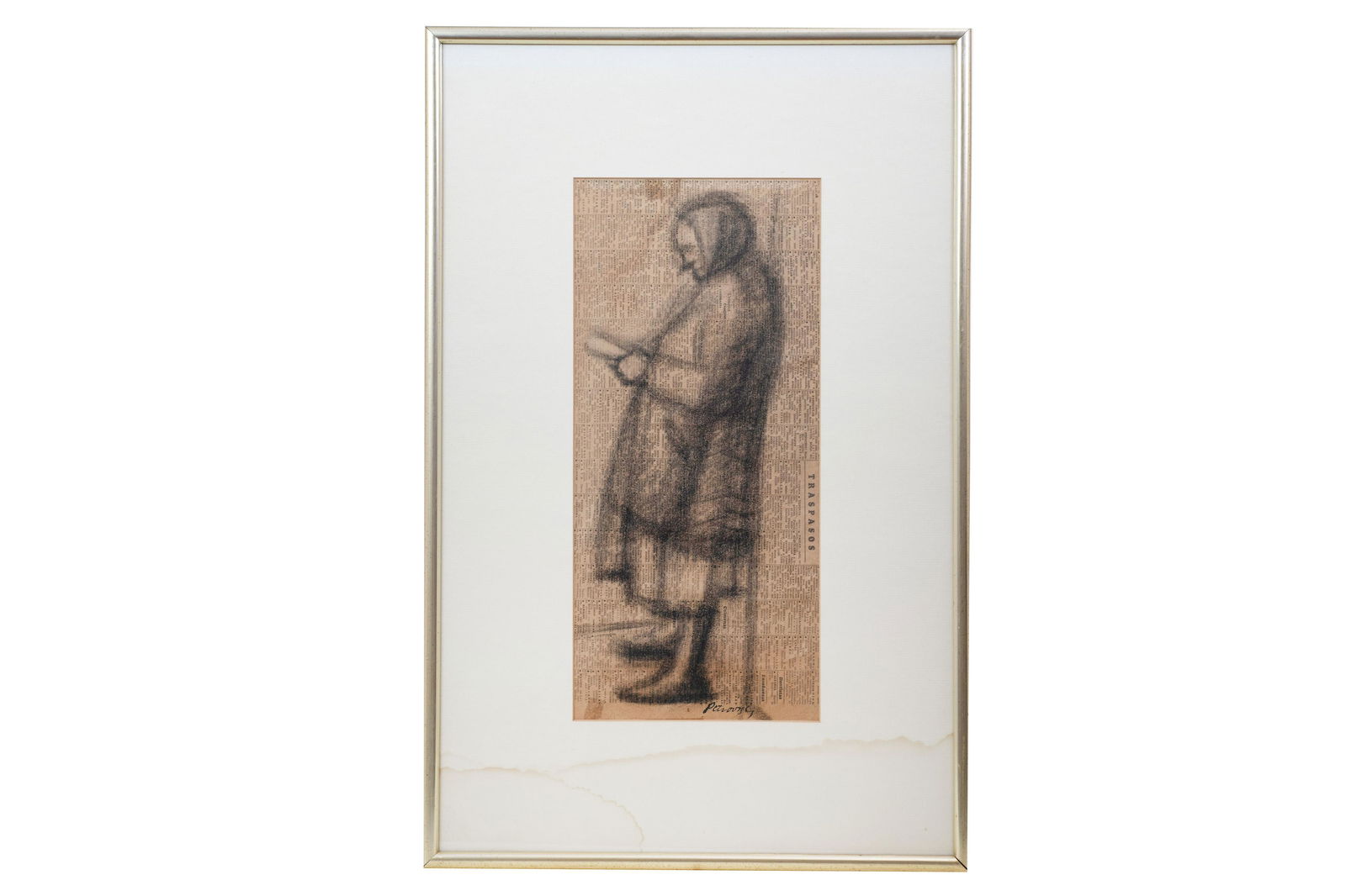 Ivan Petrovsky Signed Untitled Charcoal on Newsprint (1 of 8)