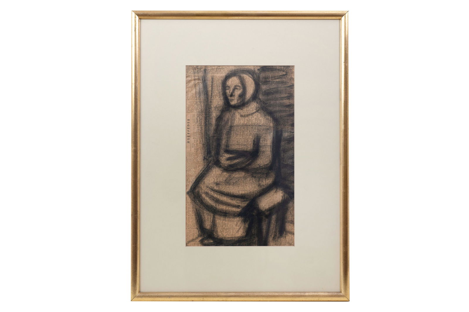 Ivan Petrovsky Untitled Charcoal on Newsprint Framed (1 of 6)