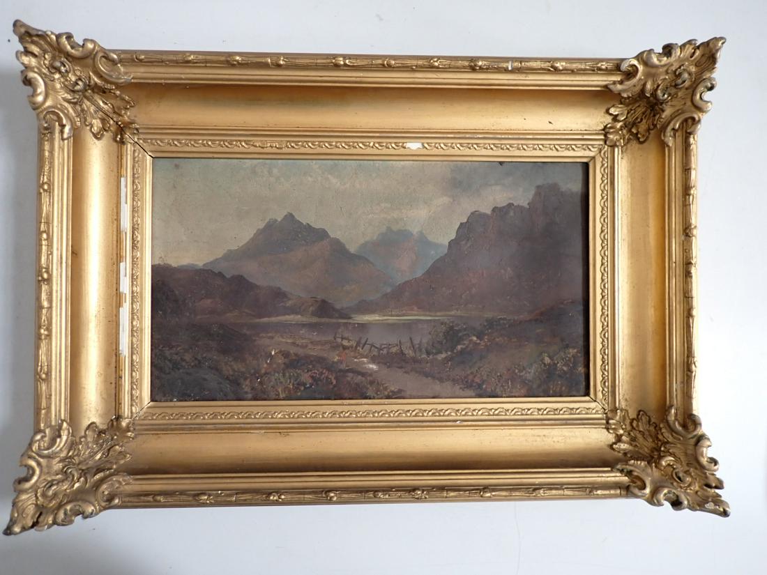 Victorian Landscape Oil on Canvas - Dirt Road, Fence, Pond (1 of 8)