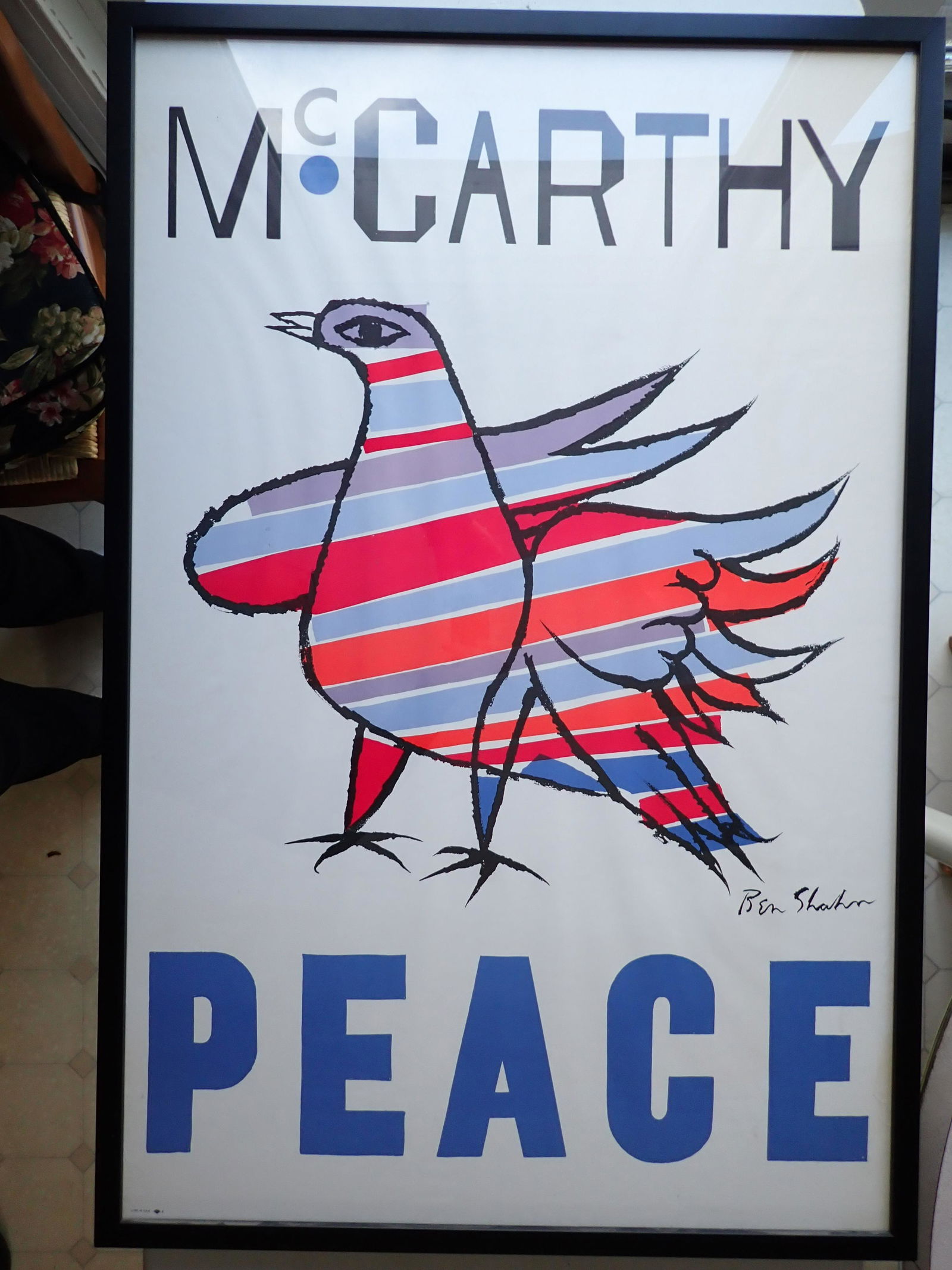 McCarthy Peace Poster with Printed Ben Shalom Worcester (1 of 5)