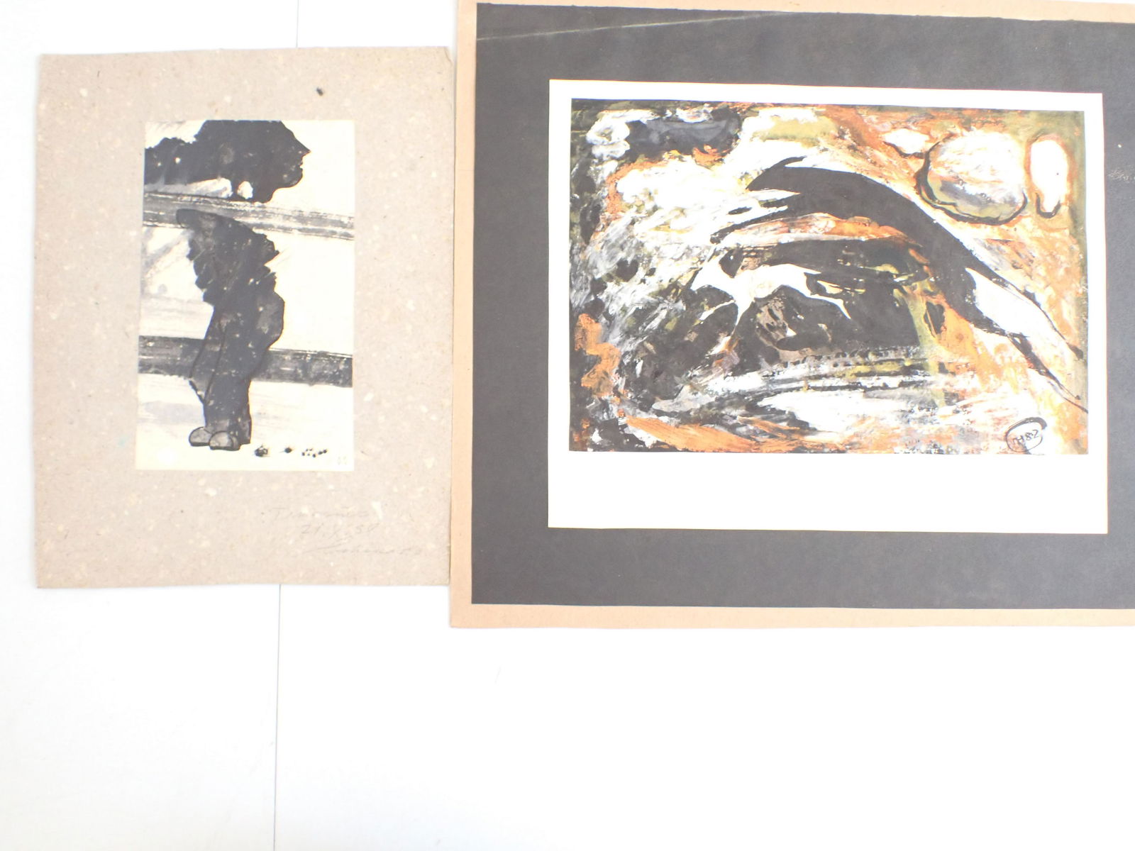 2 Mixed Media Paintings on Paper. Unknown Ukrainian Artist (1 of 14)