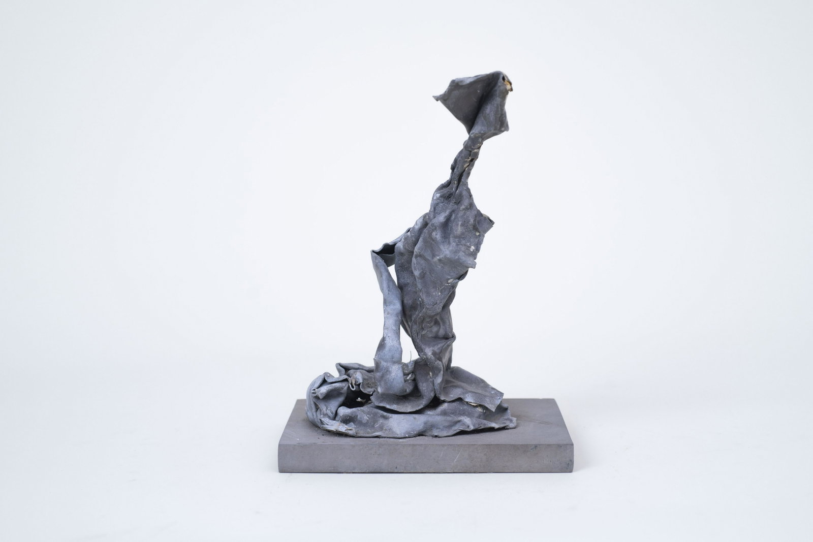 Untitled Figure (7) Unsigned (Livingston Welch) 60's - 70's: Copper or Brass, Lead, Cement - 8" x 8" x 11.5". From Lubec, Maine estate.