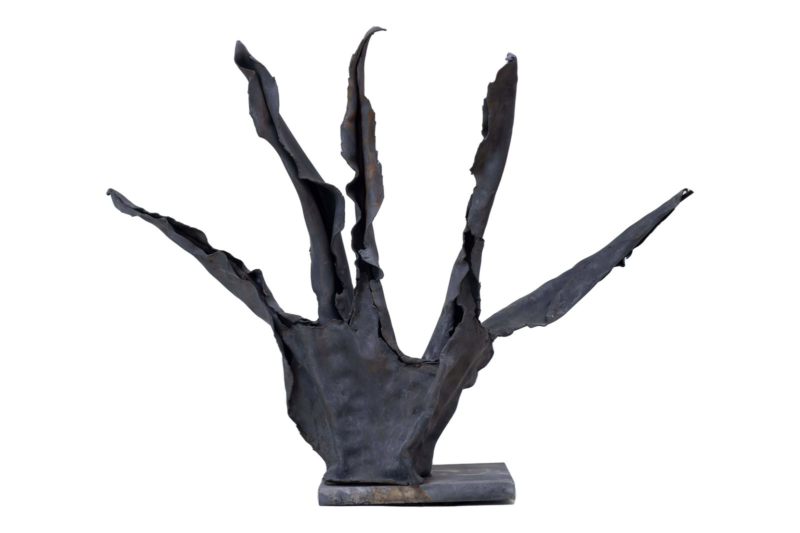 Untitled Form (Aloe) Unsigned (Livingston Welch) 60's - 70's: Metal, Stone - 31" x 12" x 24". From Lubec, Maine estate. See photos for condition and details. Local pick-up available on February 4th or 3rd party shipping available. Please see terms