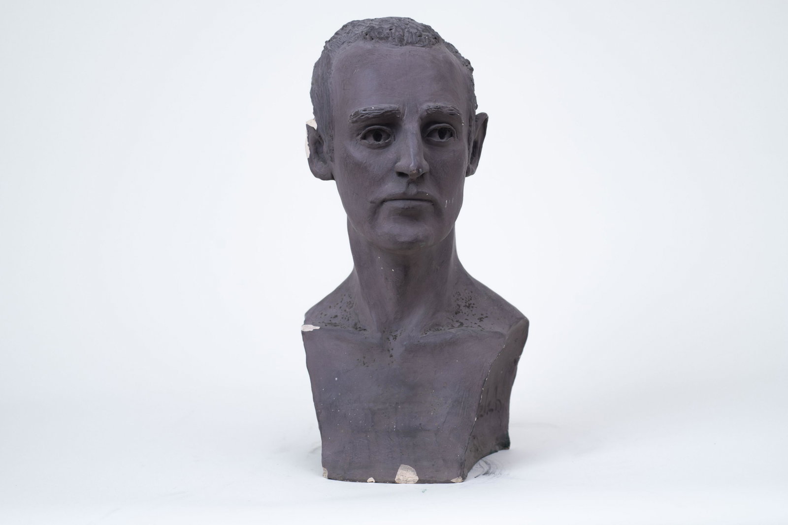 Untitled Bust Livingston Welch 1951: Clay - 9" x 7" x 17.5". From Lubec, Maine estate.