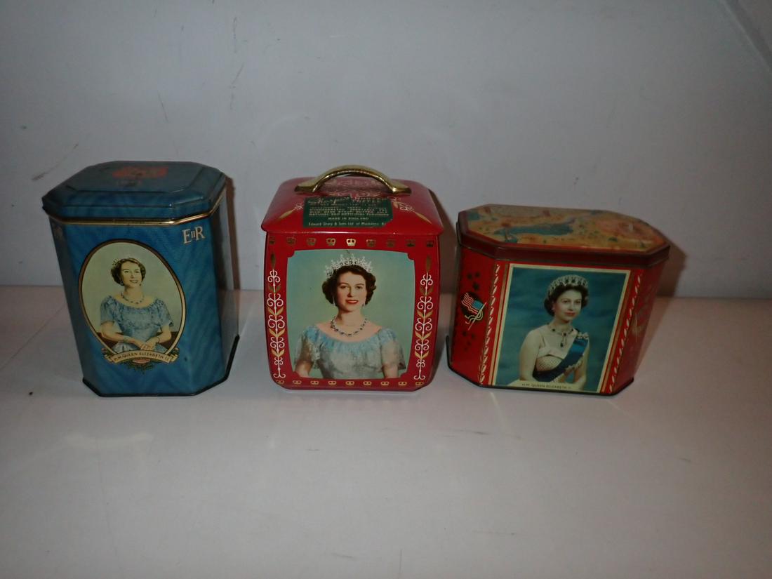 Queen Elizabeth II, Duke of Edinburgh Tins 1953 & Others (1 of 20)