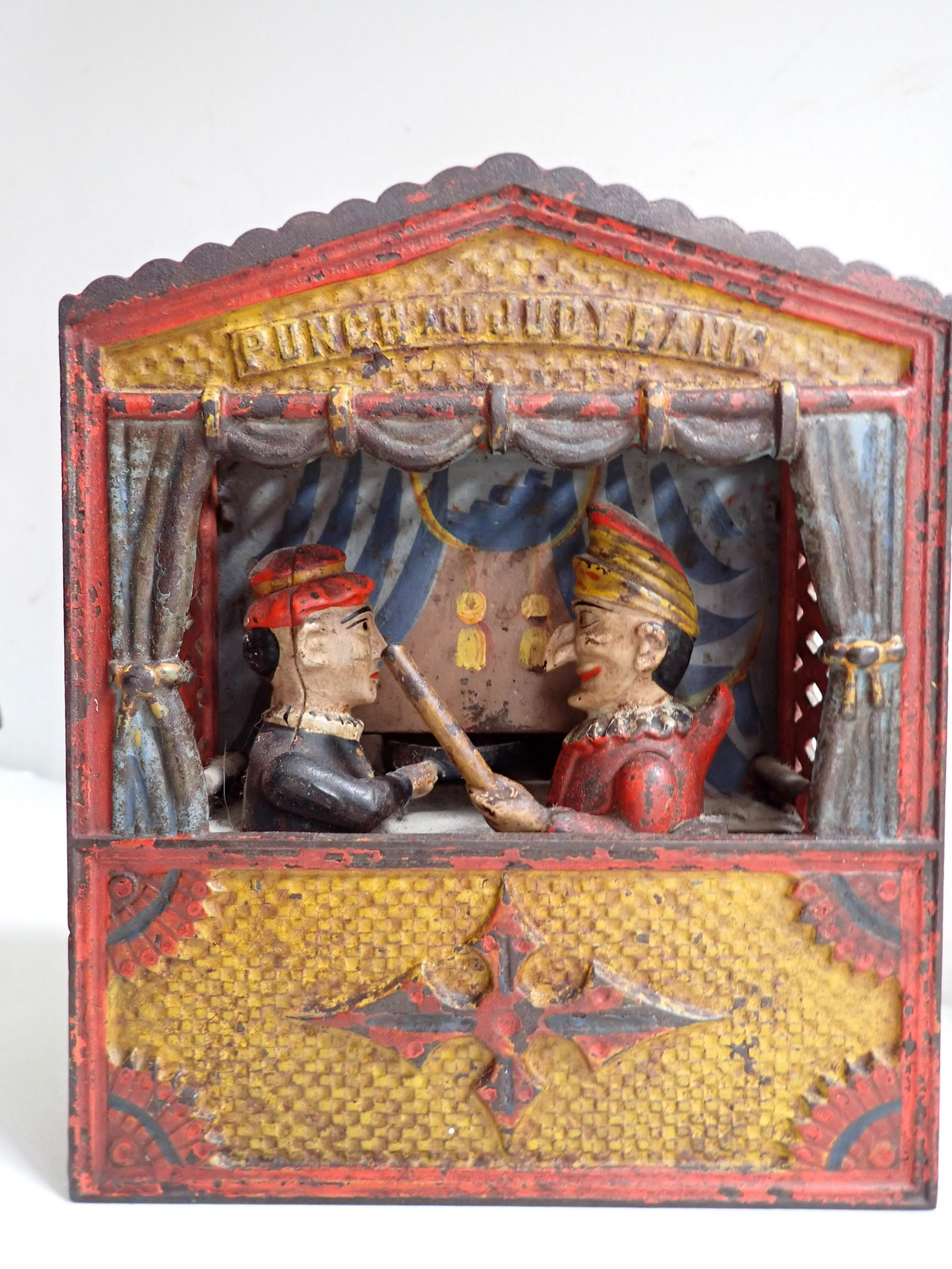 Punch and Judy Mechanical Cast Iron Bank -  1884 - Works (1 of 10)