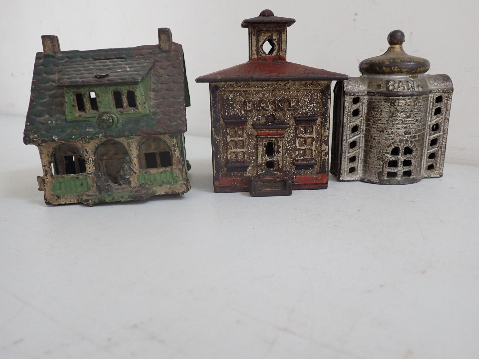 3 Early Cast Iron Building Banks (1 of 13)