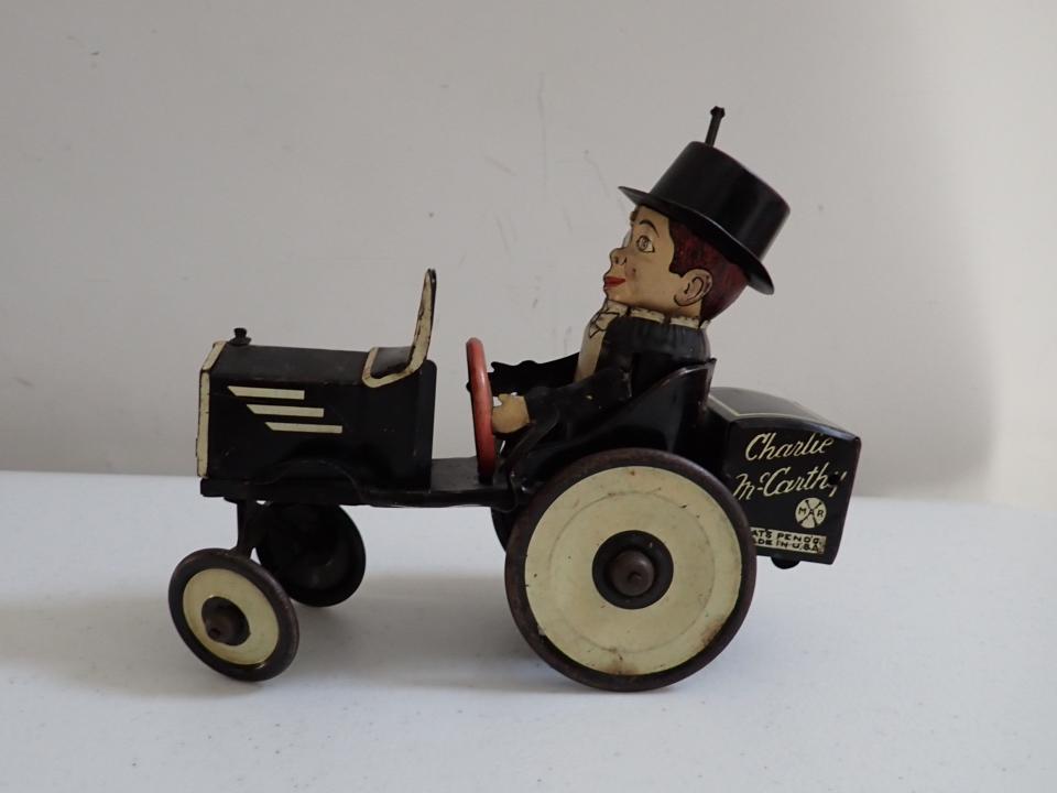 Wind Up Tin Toy, Charlie McCarthy in a Car.  Marx. (1 of 11)