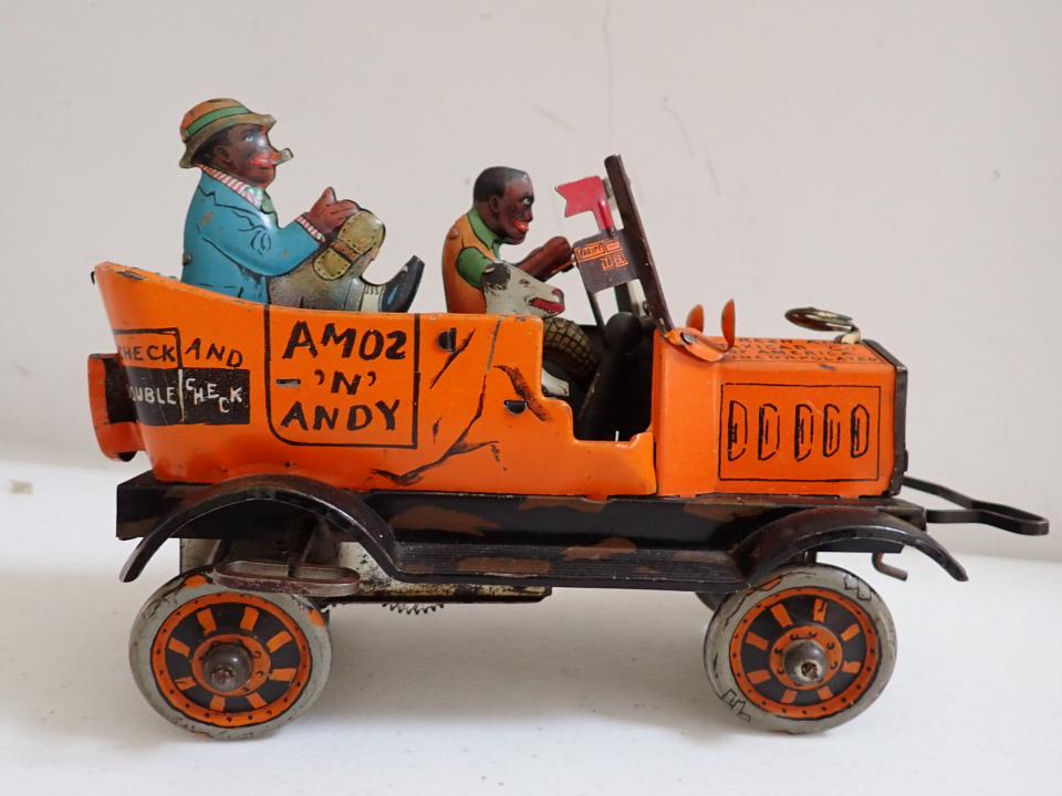 Wind Up Tin Toy. Amoz 'n' Andy Fresh Air Taxi Amos and Andy.: Marx. Correll & Grosden. 8" Working Condition. Slight Wear