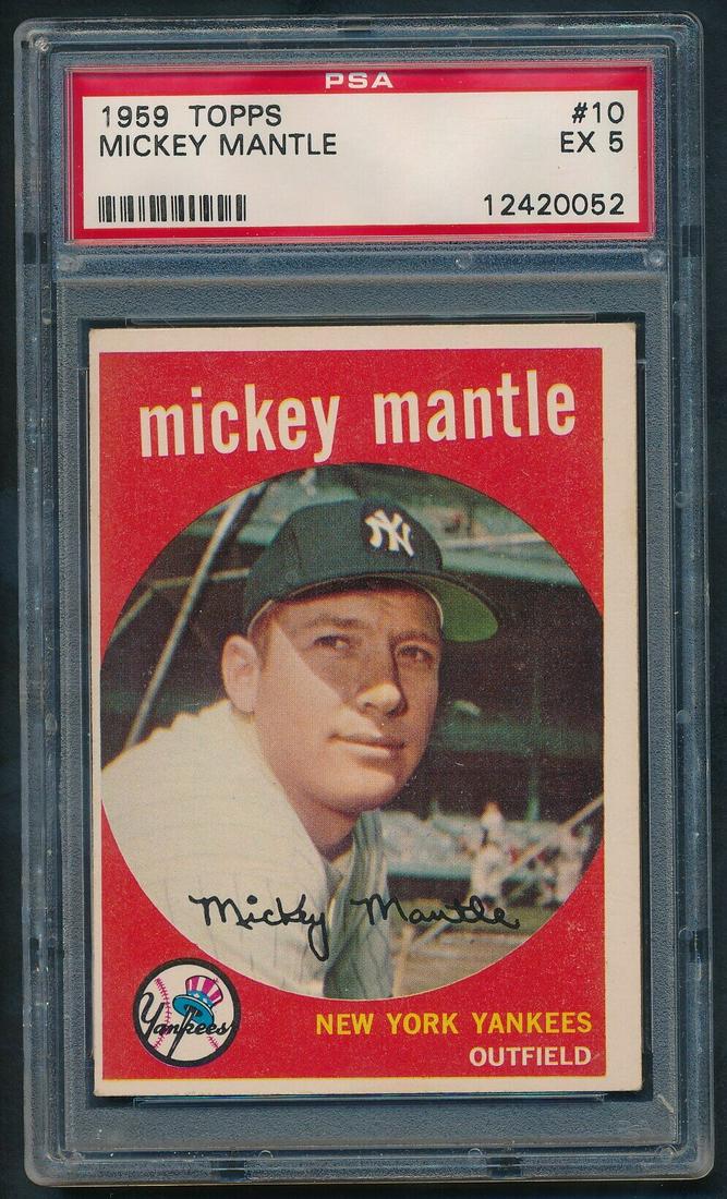 1959 Topps Mickey Mantle #10 PSA 5 Baseball Card (1 of 2)