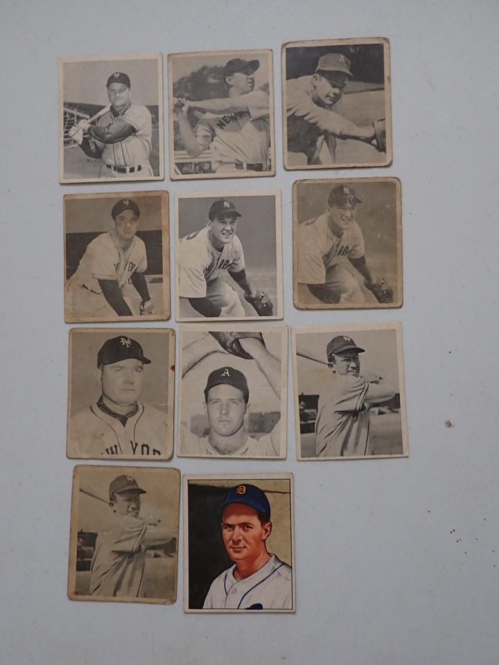 (10) 1948 Bowman Baseball Cards & 1950 Bowman Card (1 of 12)