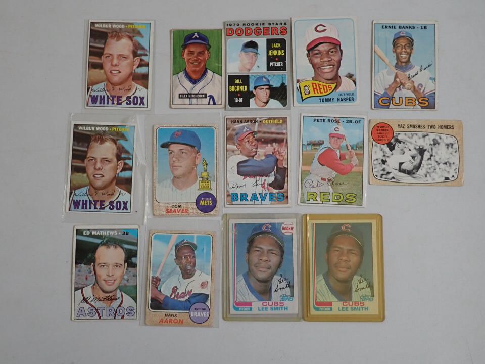 Tom Seaver, Bill Buckner Rookie Cards, Hank Aaron, Pete Rose,: Carl Yastrzemski, Ed Mathews & Other Baseball Cards